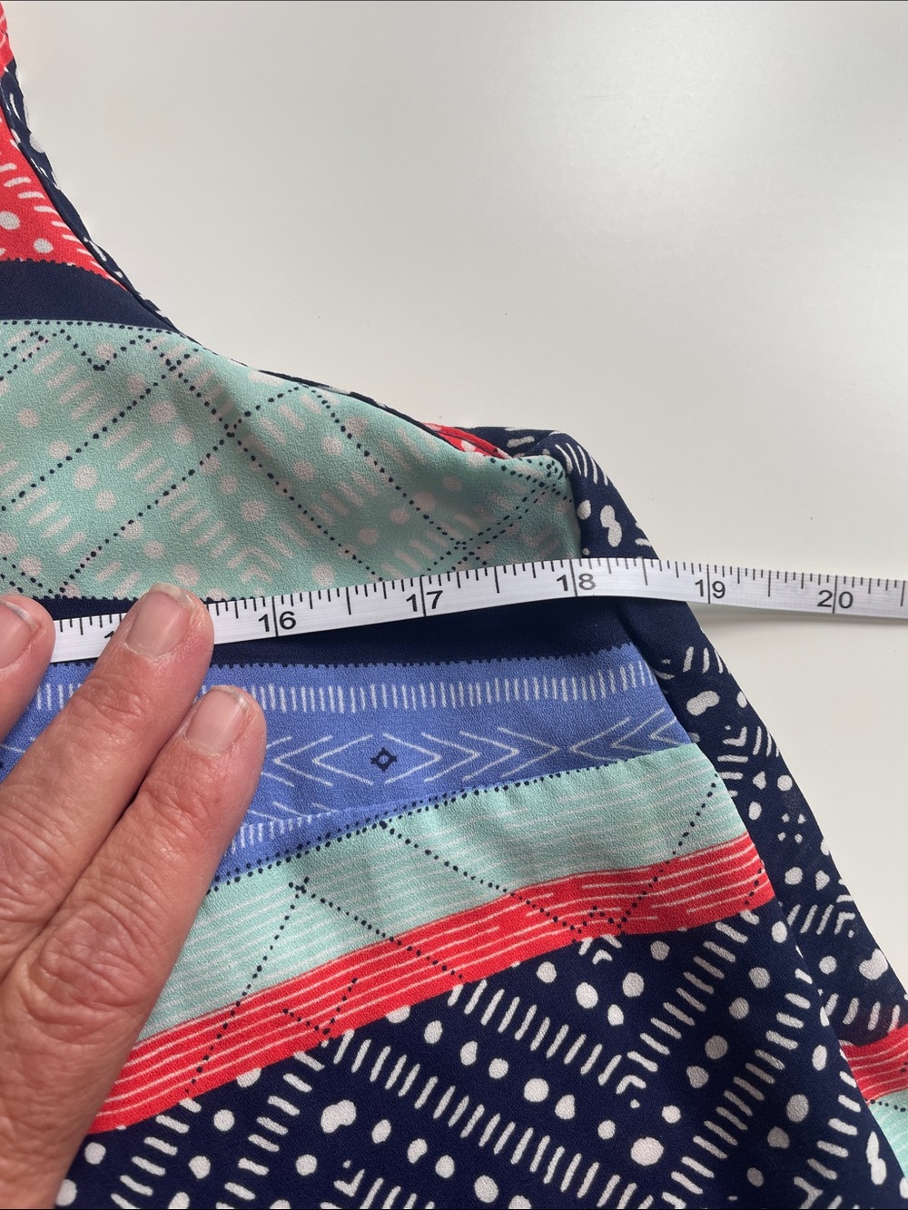 LUSH Floral Print Top — Navy, Blue, Mint, Coral, White - Picture 6 of 7